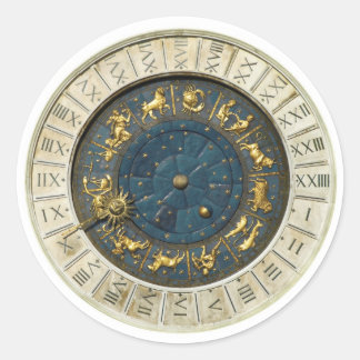 Ancient Venice clock Classic Round Sticker