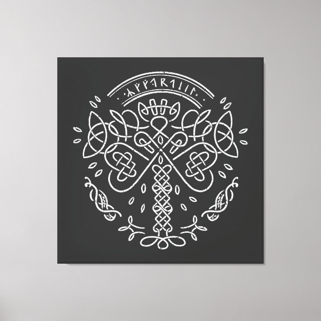 Ancient Viking Celtic Knotwork  - Tree of Life Canvas Print (Front)