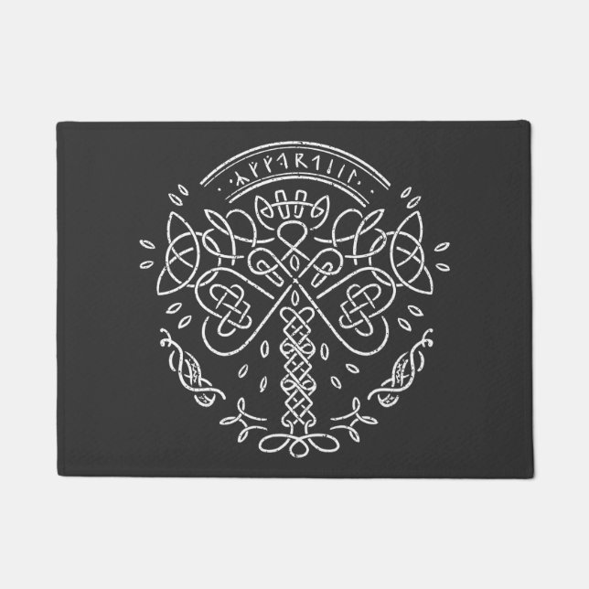 Ancient Viking Celtic Knotwork  - Tree of Life Doormat (Front)
