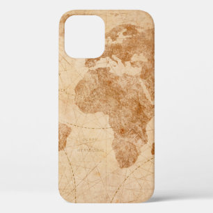 Ancient vintage world map illustrationmap, world, iPhone 12 case