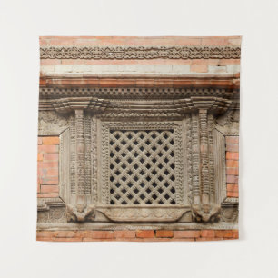 Ancient window in Nasal Chowk Courtyard of Hanuman Tapestry