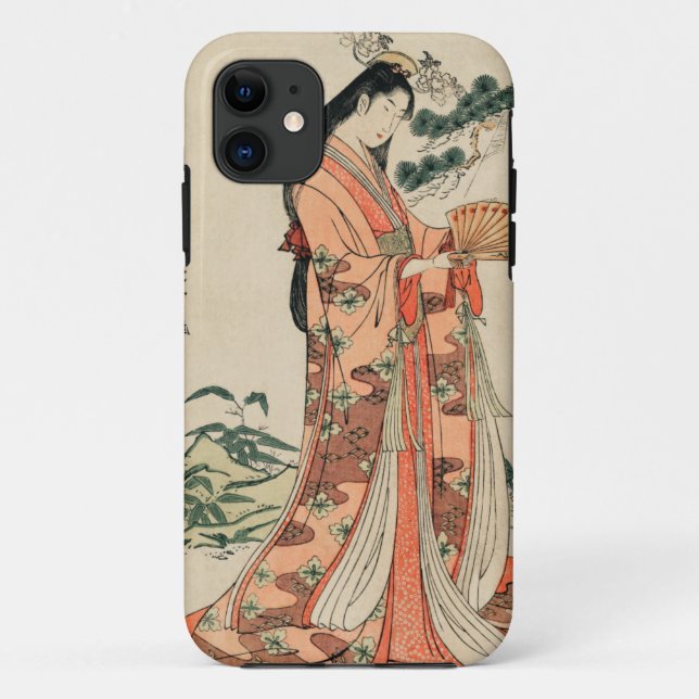 Ancient Wood Drawing of Japanese Woman Case-Mate iPhone Case (Back)