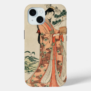 Ancient Wood Drawing of Japanese Woman iPhone 15 Case