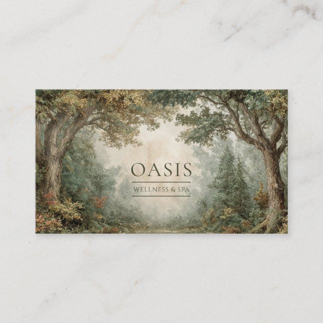 Ancient Woods Vintage Landscape Business Card (Front)