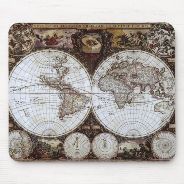Ancient World Map Mouse Mat (Front)