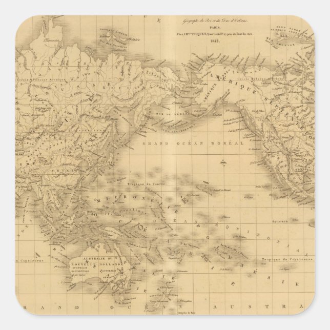 Ancient World Map Square Sticker (Front)