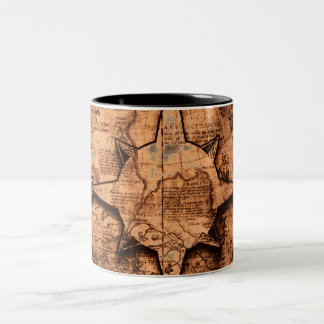 Ancient World Traveller - Map & Compass Rose Two-Tone Coffee Mug