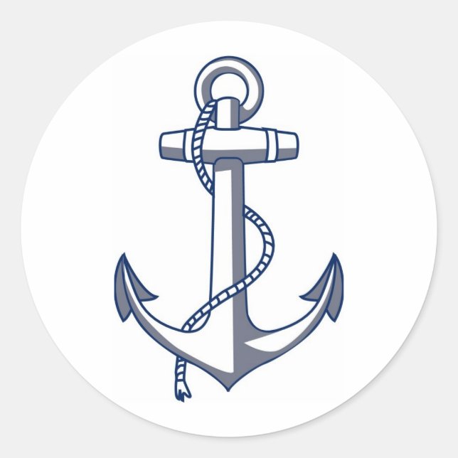 Ancla del buque Ancla del barco Classic Round Sticker (Front)