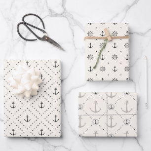 Ancors Away Nautical Themes Wrapping Paper Sheet
