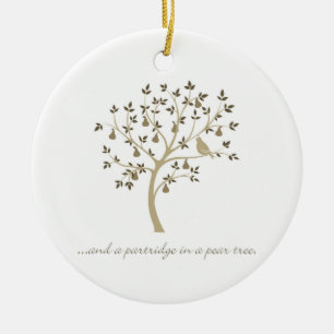And a partridge in a pear tree ceramic tree decoration