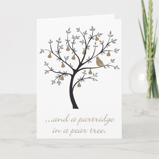 And a partridge in a pear tree holiday card (Front)