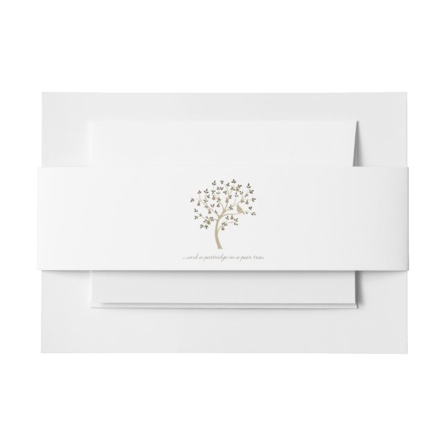 And a partridge in a pear tree invitation belly band (Front Example)
