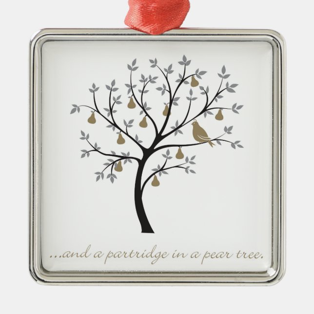 And a partridge in a pear tree metal tree decoration (Front)