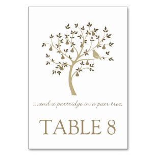 And a partridge in a pear tree table number