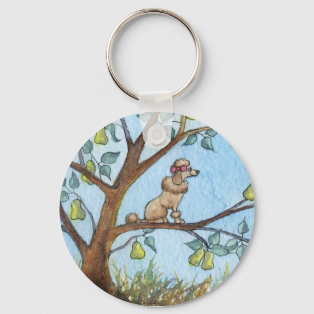 ...And a poo-oodle in a pear tree... Key Ring (Front)