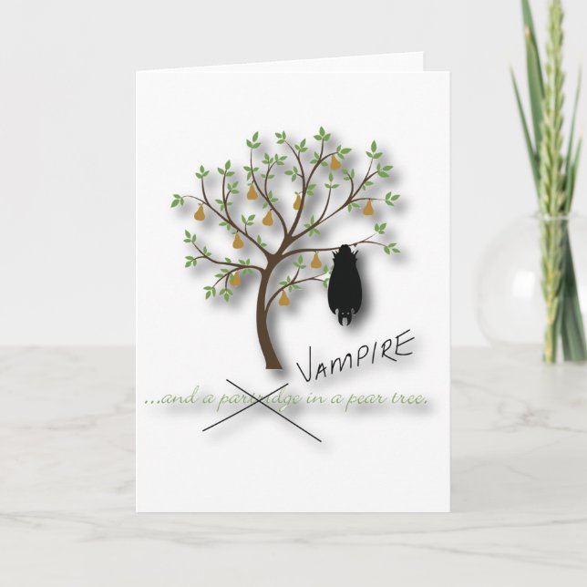 And a vampire in a pear tree holiday card (Front)