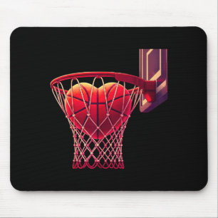 And Basketball Heart Sports Fans Players Mouse Mat