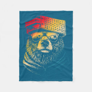 And Bear Cheese Grater Hat Sunglasses Fleece Blanket