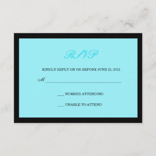 and Black Wedding RSVP Card
