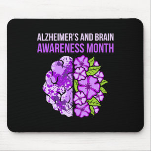 And Brain Awareness Month Purple Ribbon Graphic Mouse Mat