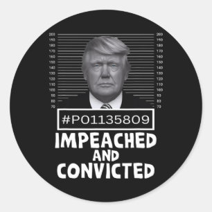And Convicted Felon 45 Funny Anti Trump Mugshot Classic Round Sticker