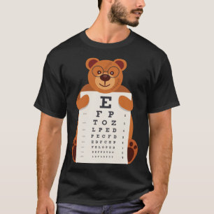 and Cute Teddy Bear with Glasses holding an Eye Ch T-Shirt