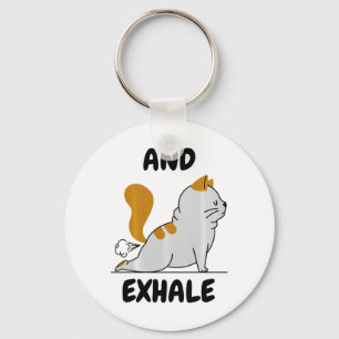 And Exhaling Yoga Cat Comfort Colors Adult Heavywe Key Ring