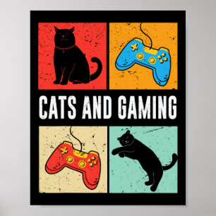 And Gaming For The Cat Lover Gamer Video Game Play Poster