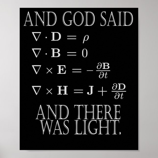 And God Said Maxwell Equation Poster (Front)