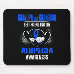 And Grandson Best Friend Of Life Alopecia Awarenes Mouse Mat