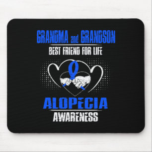 And Grandson Best Friend Of Life Alopecia Awarenes Mouse Mat