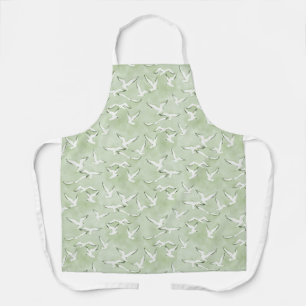 And Green Seagull Beach Bird Pattern Apron