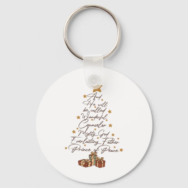 And He Will Be Called Jesus Christmas Tree Christi Key Ring (Front)