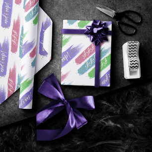 And I Oop sksksk brushstrokes girly pastel Wrapping Paper