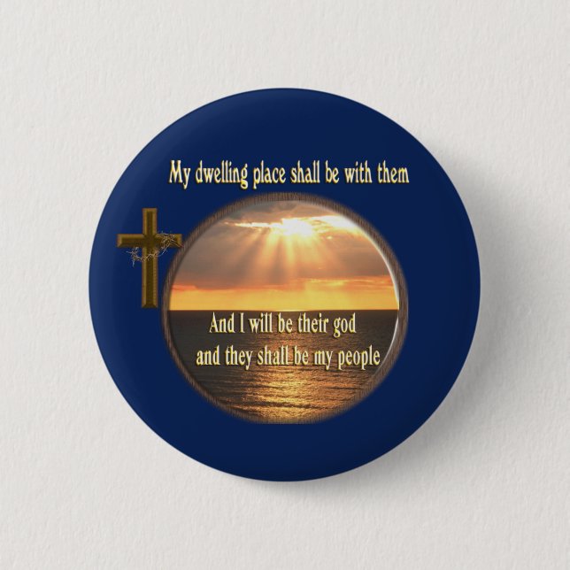 And I shall be their God 6 Cm Round Badge (Front)