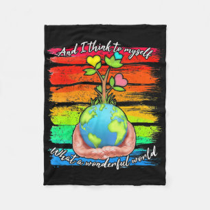 And I Think To Myself What A Wonderful World Earth Fleece Blanket