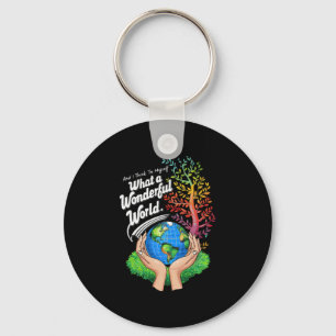 And I Think To Myself What A Wonderful World Earth Key Ring