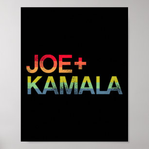 And Kamala Bold Retro Rainbow Pride Biden Harris Poster