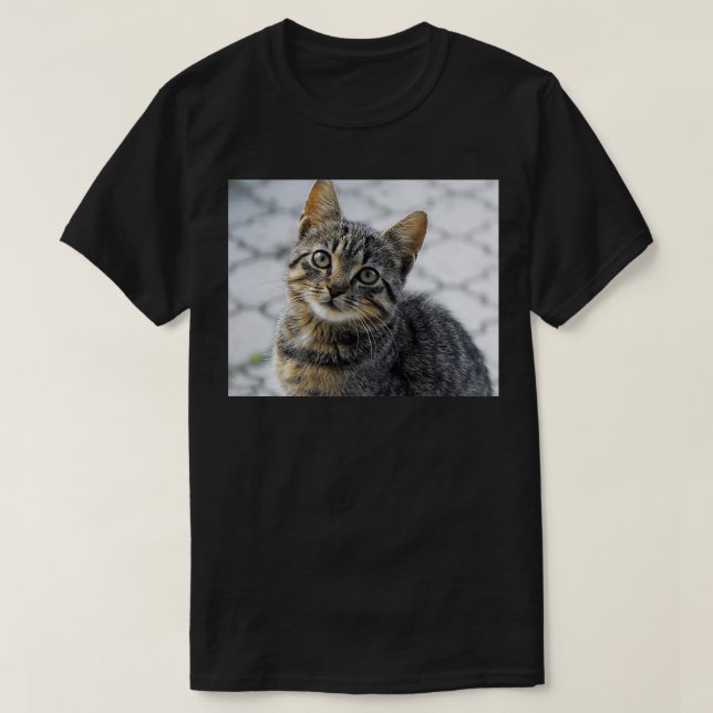 And Lovely Cat Sticker T-Shirt (Design Front)