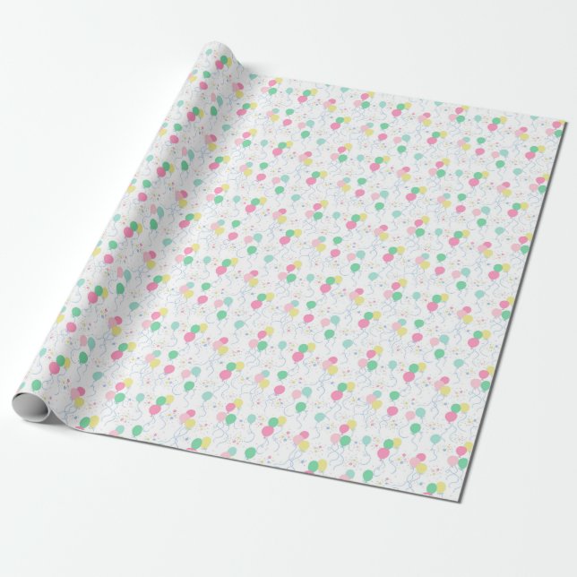 And Many More Balloon Birthday Gift Wrap (Unrolled)