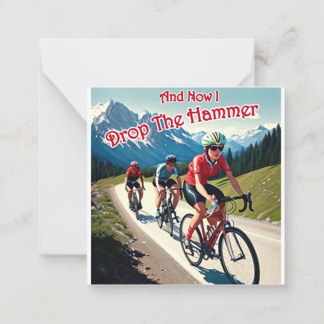 And Now I Drop The Hammer Woman Cycling Card (Back)