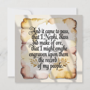 And Now It Came to Pass Invitation