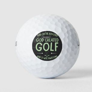 And On 8th Day God Created Golf Funny Bible Verse Golf Balls