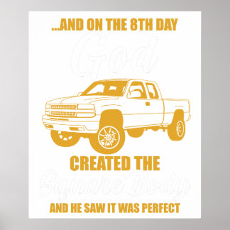 and on the 8th day god creared the square body and poster