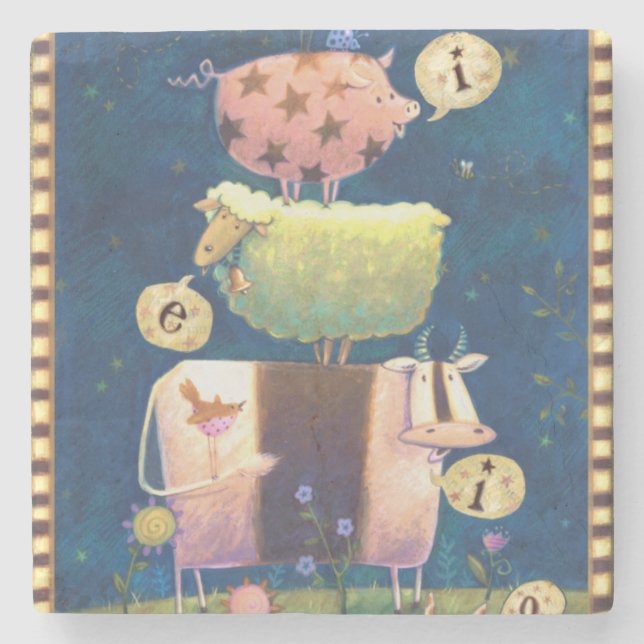 And On This Farm Stone Coaster (Front)