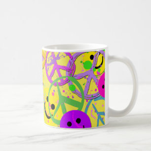 AND PEACE SIGNS COFFEE MUG