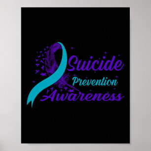 And Purple Ribbon Semicolon Suicide Prevention Awa Poster