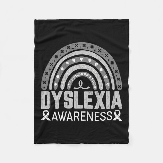 And Read Funny Dyslexia Awareness Graphic  Fleece Blanket (Front)