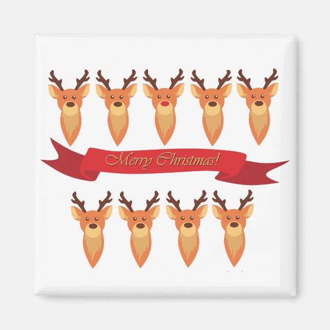 and Santa's Reindeer Magnet (Front)