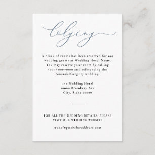 And Script Elegant Serenity Wedding Lodging Enclosure Card